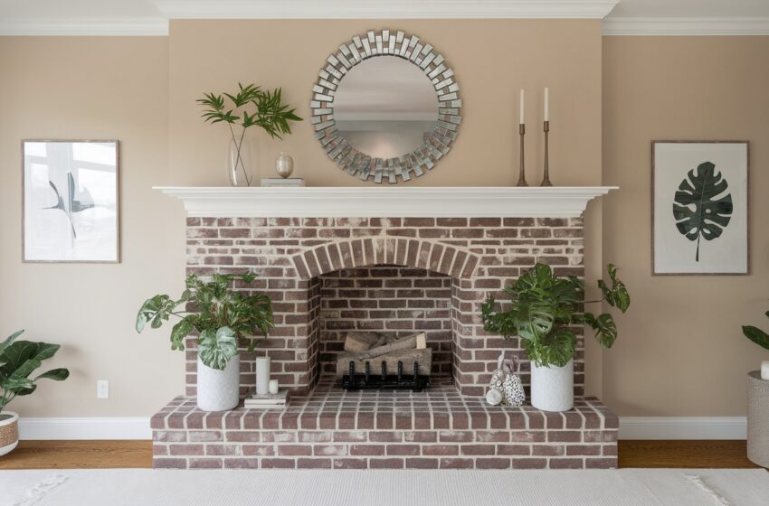 Brick Fireplace Makeover