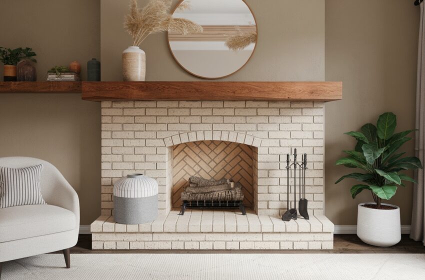 Builder Grade Fireplace Makeover