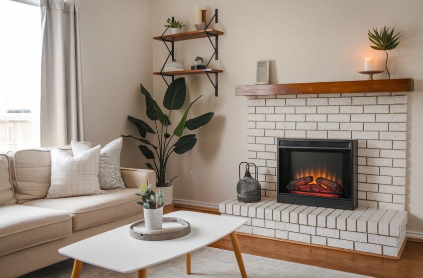 Electric Fireplace Makeover