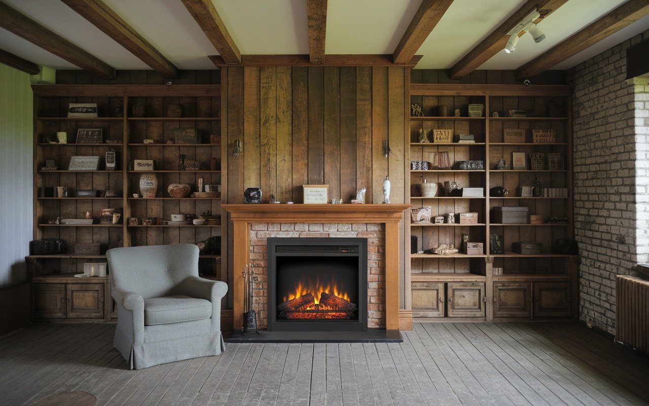 10 Cozy Farmhouse Electric Fireplace Ideas for Your Home - Electric Fireplace For Small Farmhouses