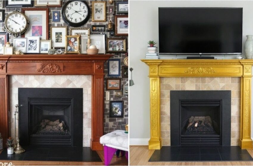  10 Stunning Gold Fireplace Makeover Ideas