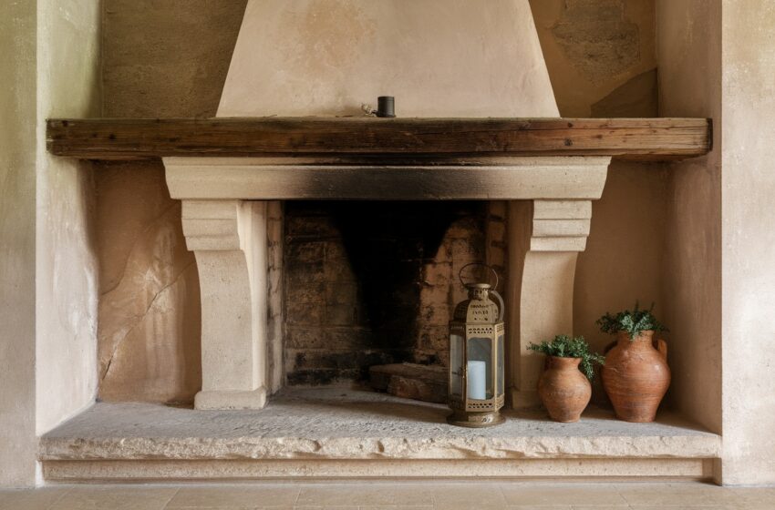 Old Stone Fireplace