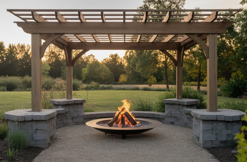  10 Stunning Pergola Fire Pit Designs for Romantic Evenings