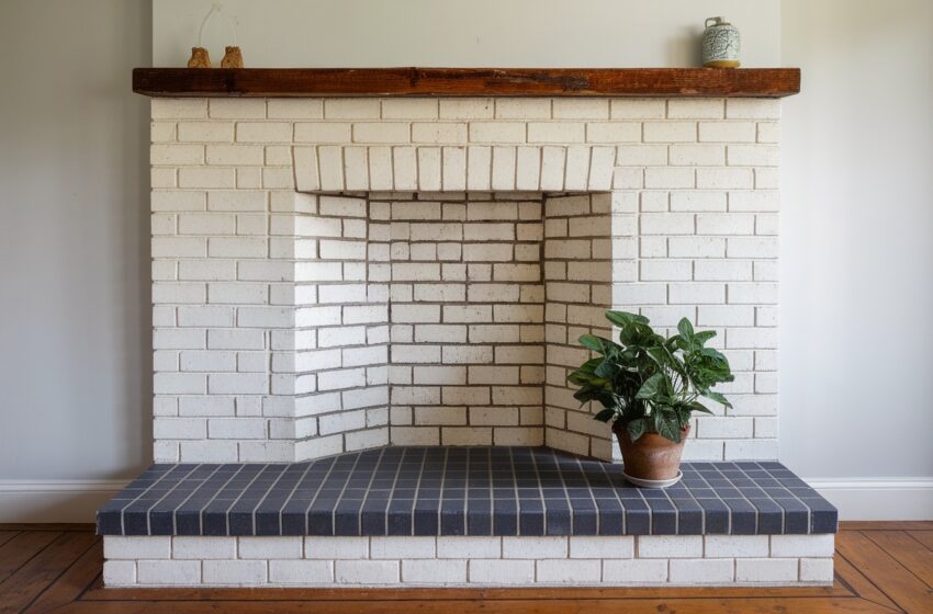 diy brick fireplace makeover