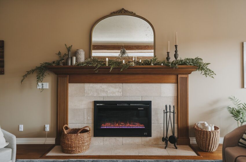  10 Stunning Electric Fireplace Ideas with Mantle Designs