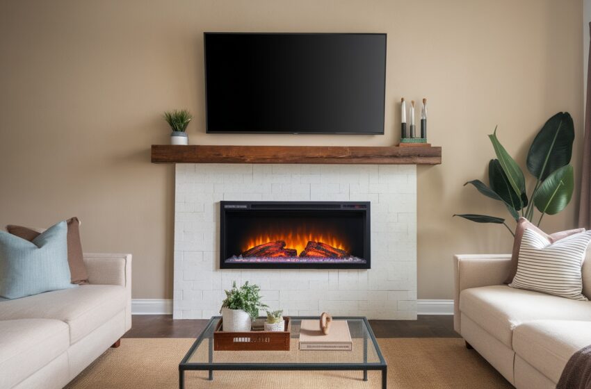 electric fireplace ideas with tv