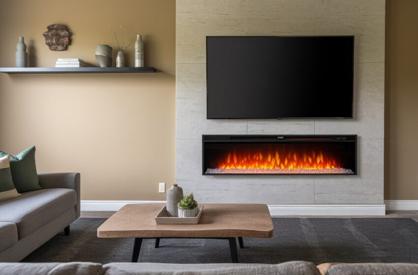 electric fireplace wall ideas with tv