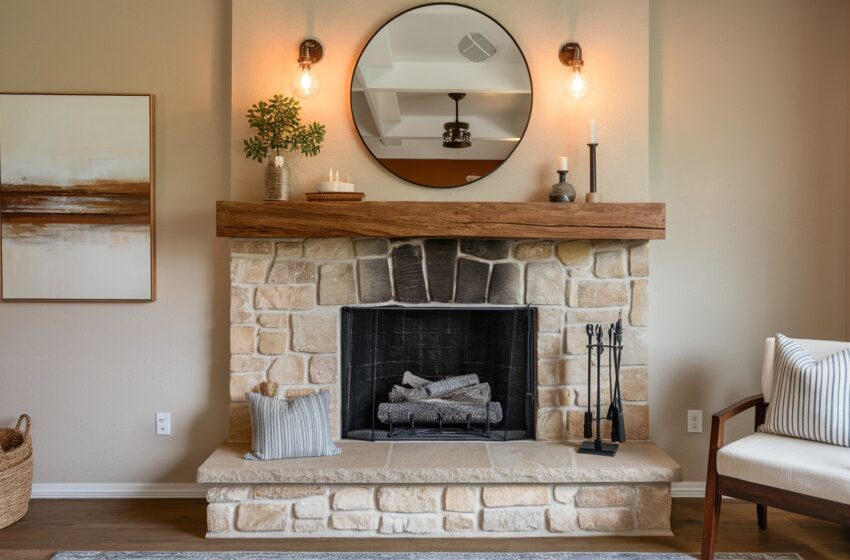  10 Stunning Stucco Fireplace Makeover Ideas