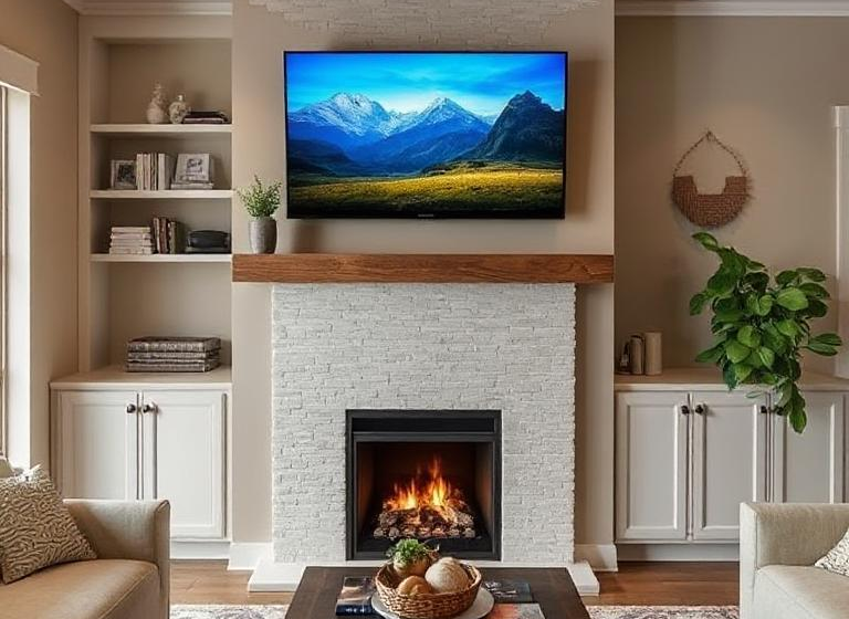  16 Stunning Gas Fireplace Ideas with TV Above for a Cozy Living Room