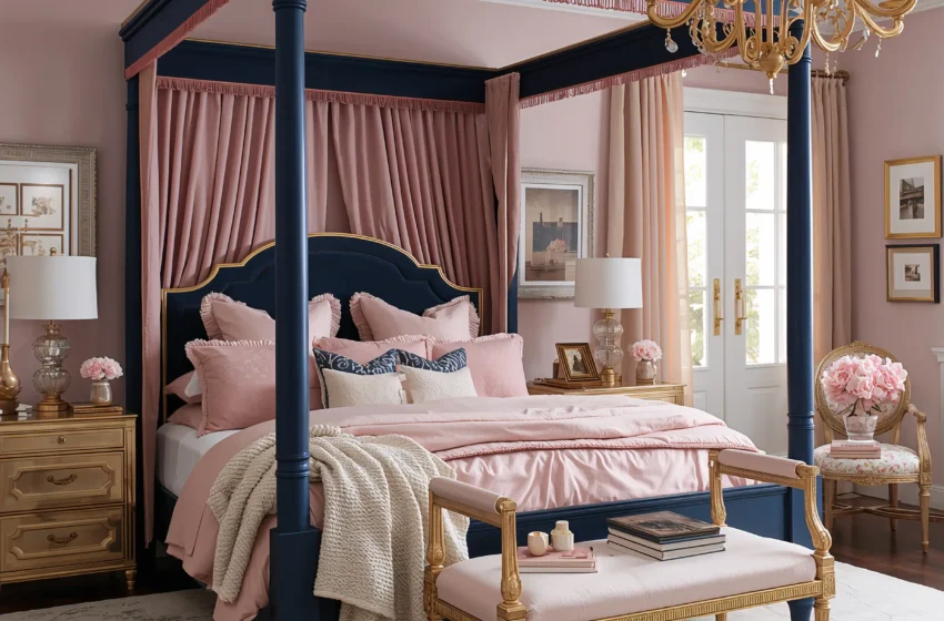  15 Chic Navy Blue and Pink Bedroom Ideas for Your Home