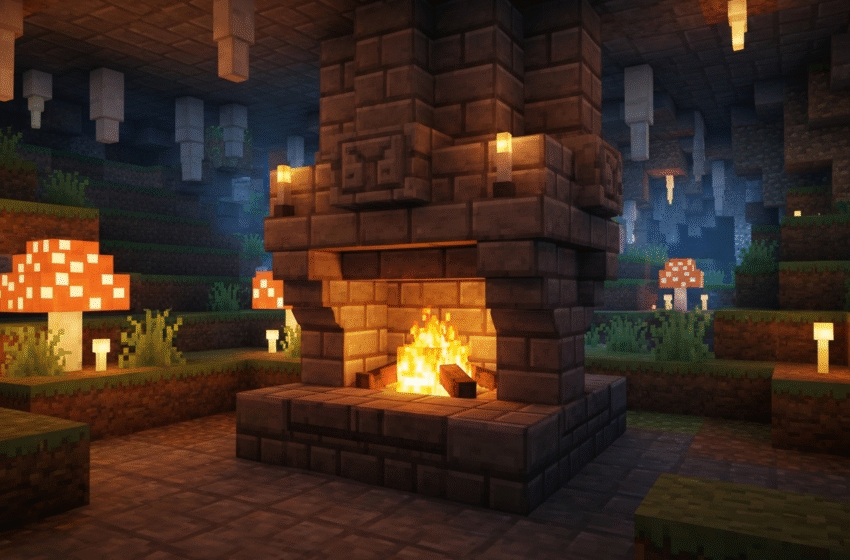 how do you build a fireplace in minecraft​