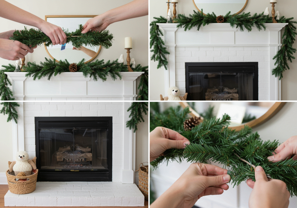 How to Attach Garland to Fireplace Mantel Easily