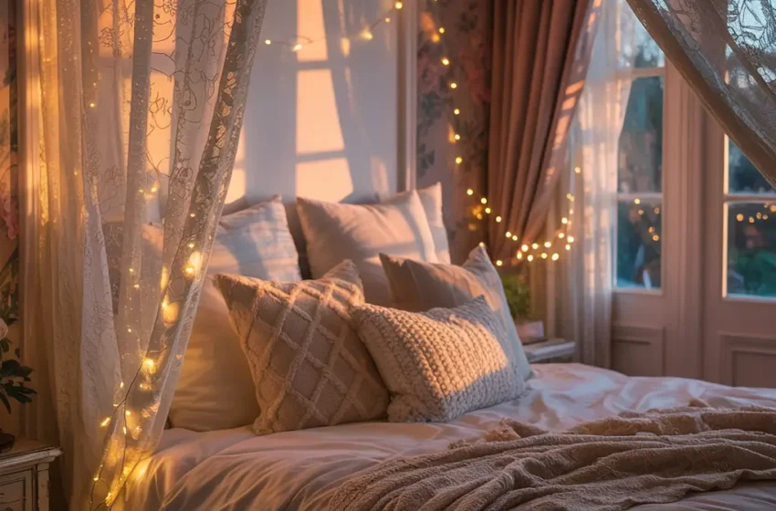  10 Delightful Lace Curtains Bedroom Ideas and Pastel Accents