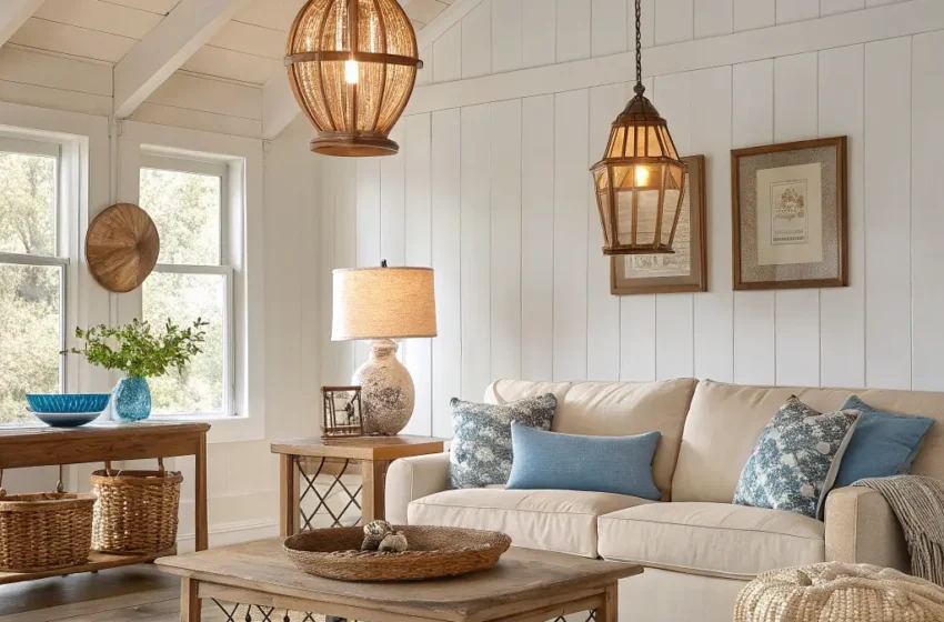  12 Trendy Coastal Farmhouse Living Room Ideas with Light Decor
