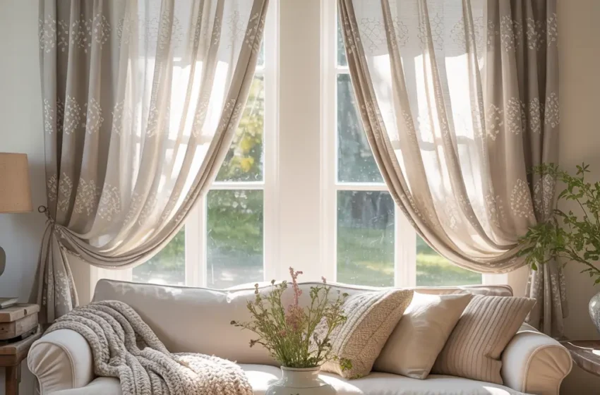  10 Stylish Farmhouse Living Room Curtains Ideas for Warm Interiors