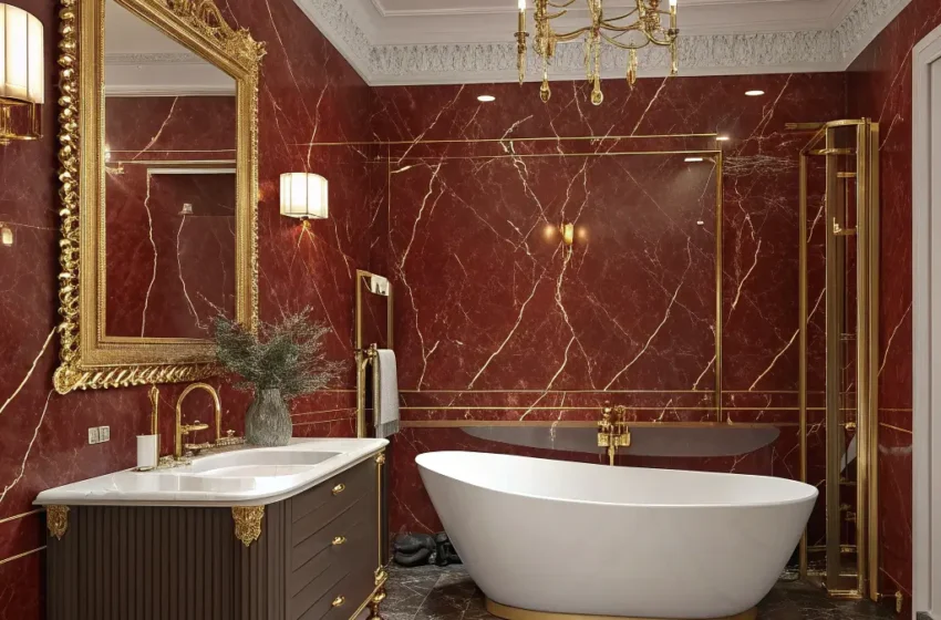  10 Bold Red Marble Bathroom Ideas and Designer Touches
