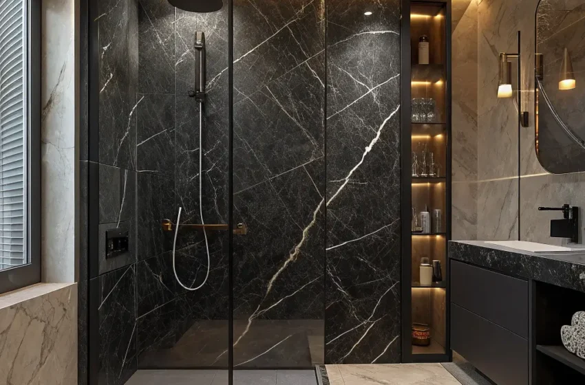  10 Luxury Dark Marble Bathroom Ideas with Rich Details