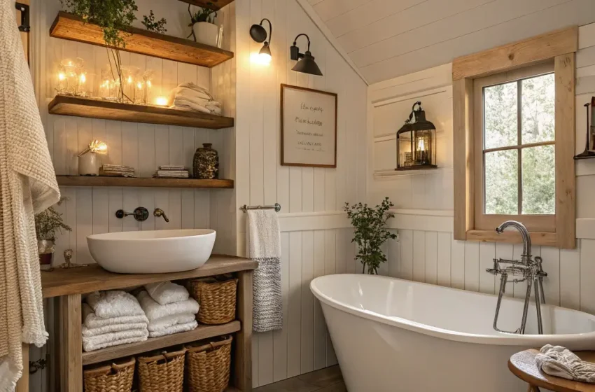  12 Lovely Cozy Cottage Bathroom Ideas with Vintage Charm