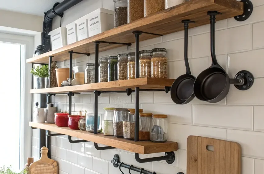  10 Unique Pipe Shelves Ideas and Rustic Chic Designs