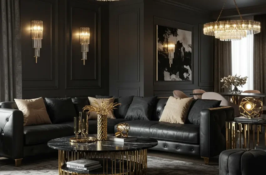  10 Stylish Black Leather Couch Living Room Ideas with Bold Colors