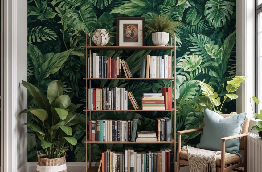  10 Chic Bookshelf Wallpaper Ideas for Trendy Home Decor
