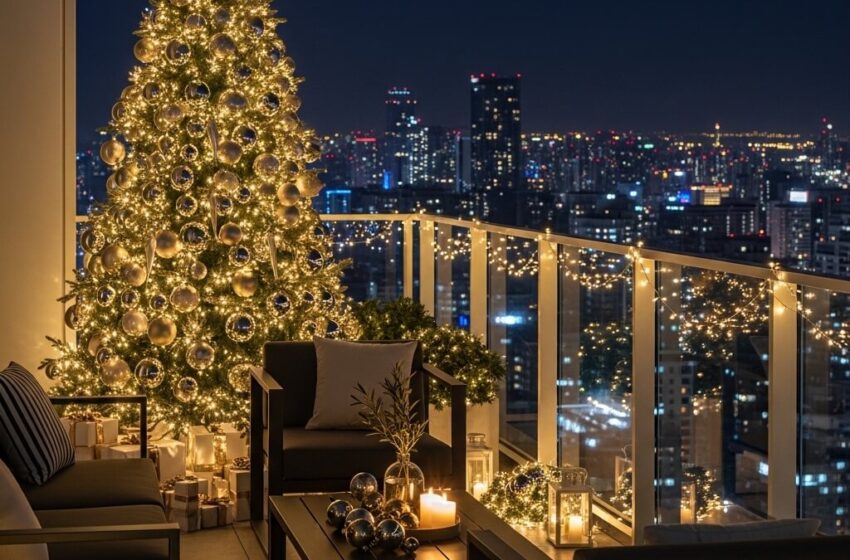  10 Aesthetic Balcony Christmas Decor Ideas for Night Vibes