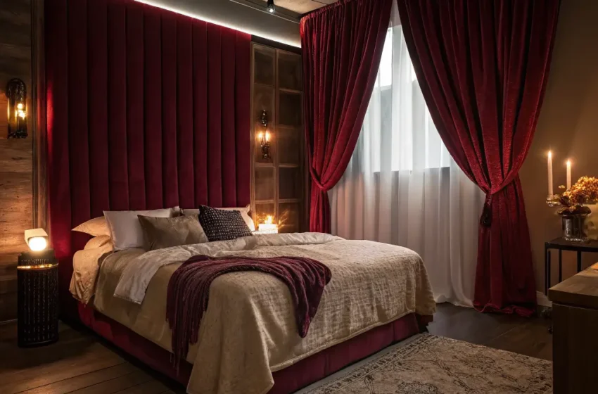  10 Perfect Dark Red Bedroom Minimal Look