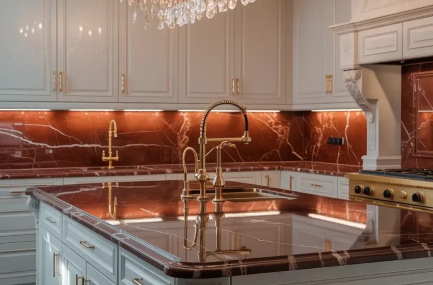  10 Stunning Red Marble Kitchen Ideas for Dream Homes