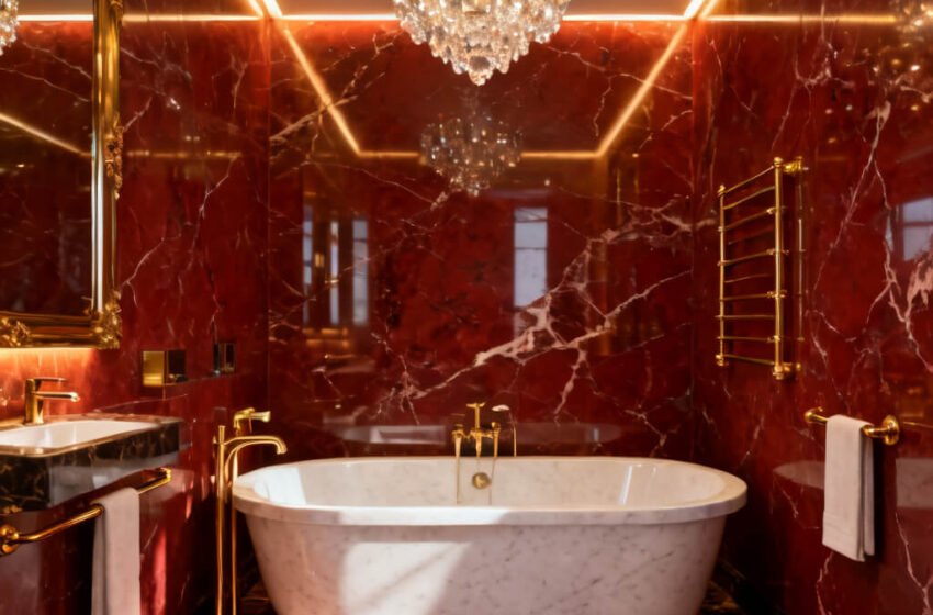  10 Elegant Red Bathroom Aesthetic Ideas for Dark Luxury Look