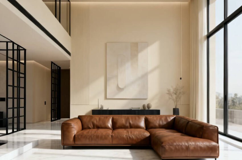  10 Modern Brown Leather Sofa Living Room Ideas Luxury Interiors